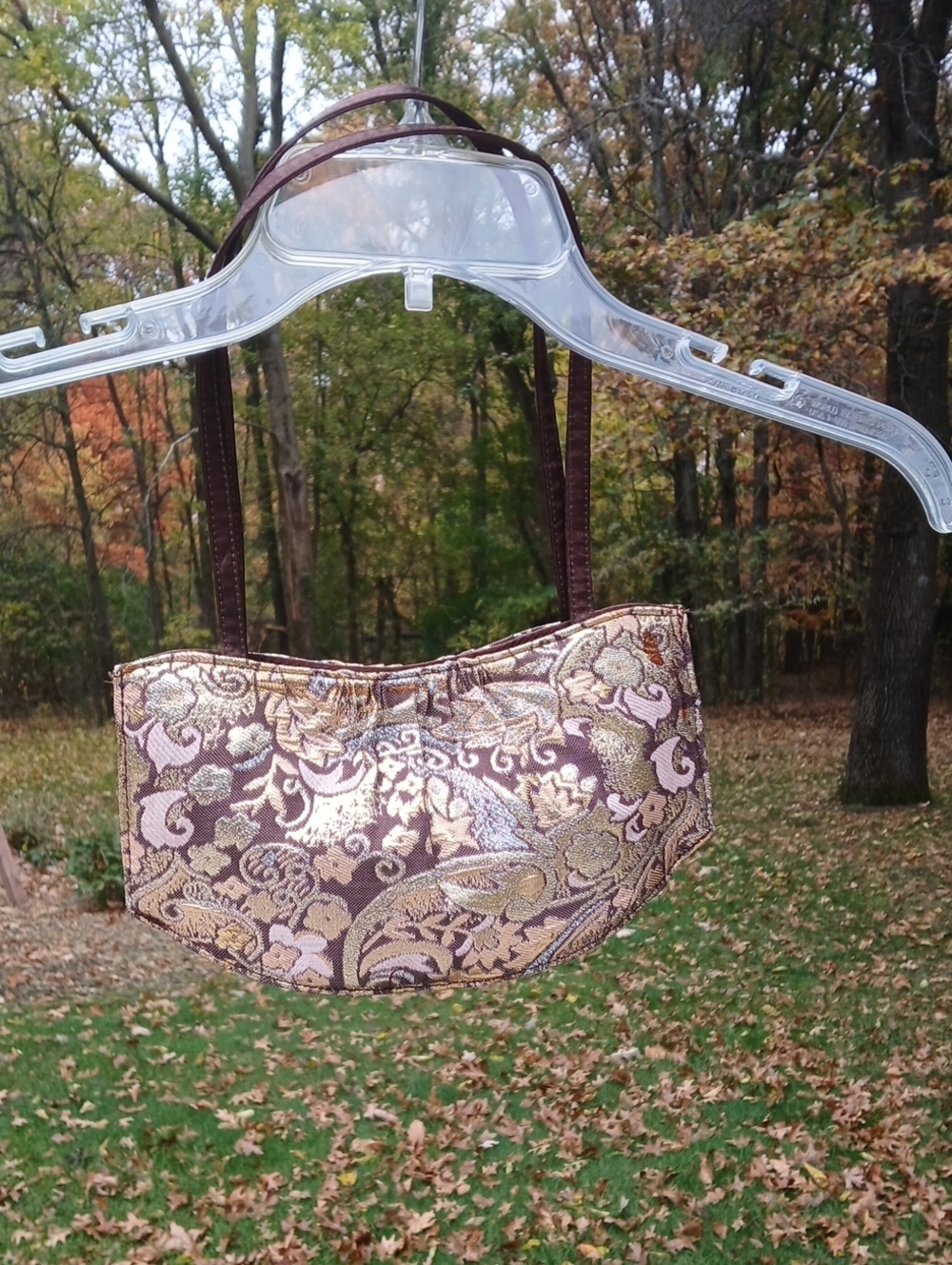 vintage Victoria's Secret Dream Angels metallic floral tapestry handbag